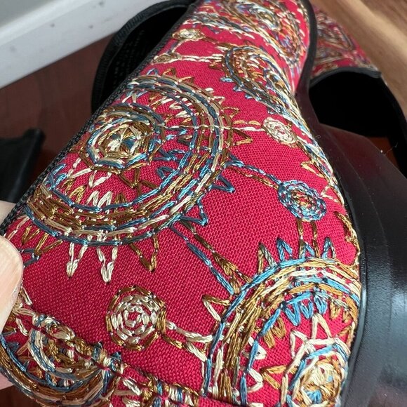 Tallia Orange Mens Quinzio Embroidered Loafer Padded Footbed 7.5M in Red Multi - Picture 12 of 13